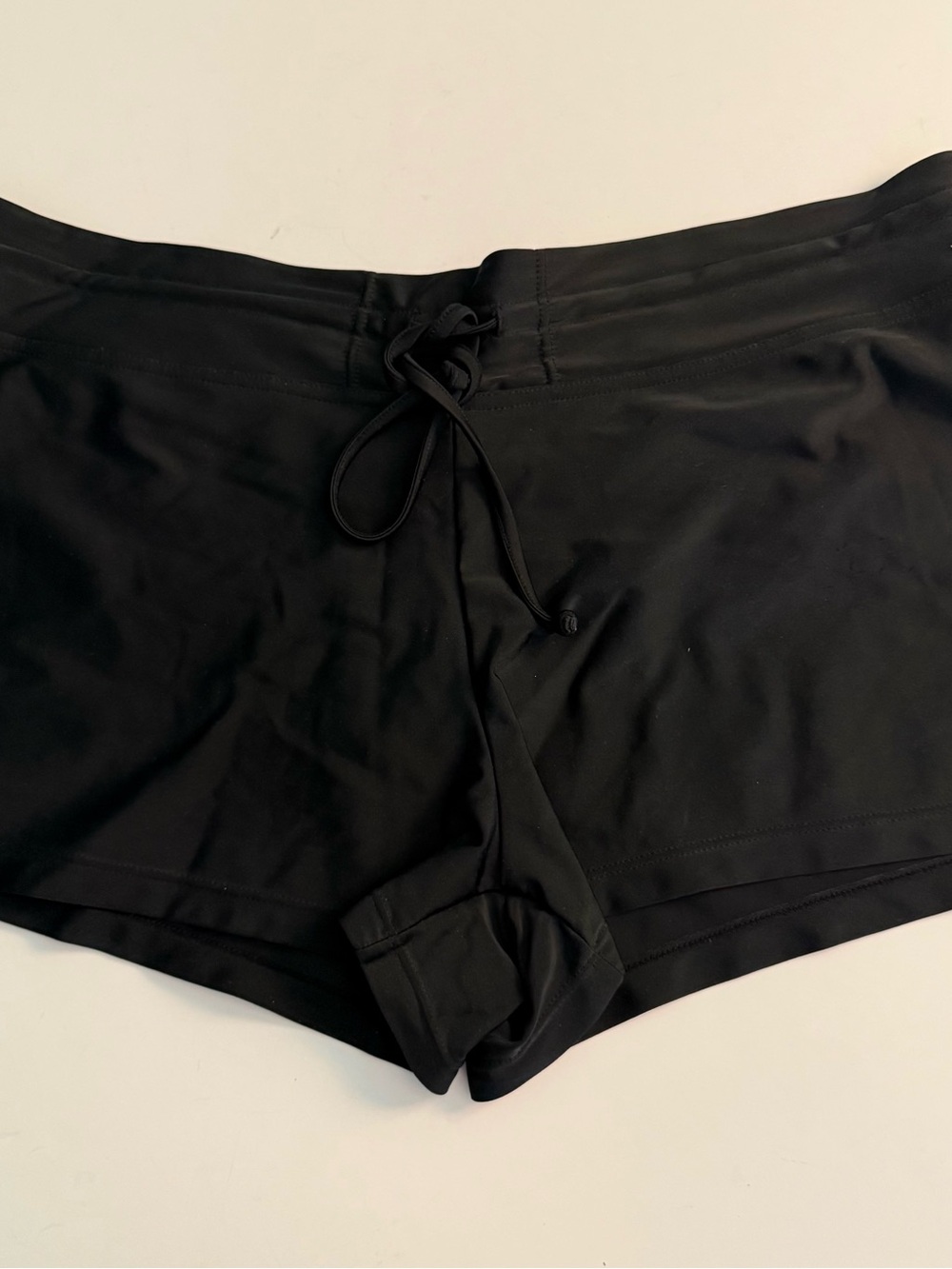 Women’s Merona Black Athletic Swim Shorts with Drawstring Sz LARGE